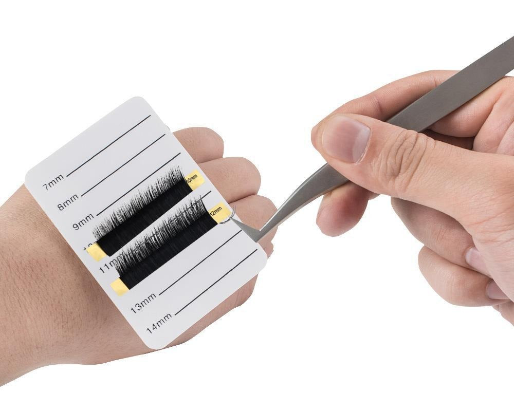 Professional Acrylic Eyelash Extension Length Mapping Board – Black & White Mixed Lash Display Tool