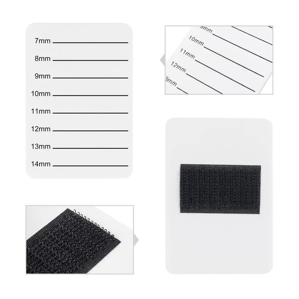 Professional Acrylic Eyelash Extension Length Mapping Board – Black & White Mixed Lash Display Tool