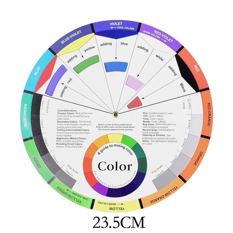 Professional Color Mixing Wheel for PMU, Tattoo & Nail Art – 14cm / 23.5cm