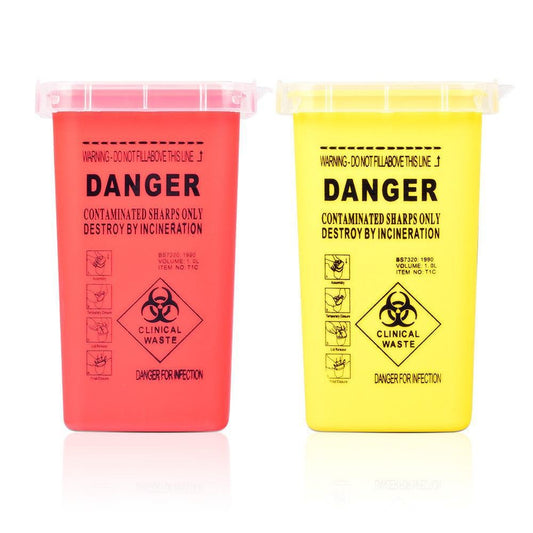 Professional Sharps Container for PMU & Tattoo Needles – 1.0L Disposable Needle Waste Collector