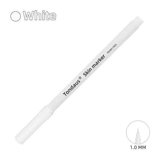 Professional White PMU Skin Marker Pen – 1.0mm Precision Brow Mapping Pen