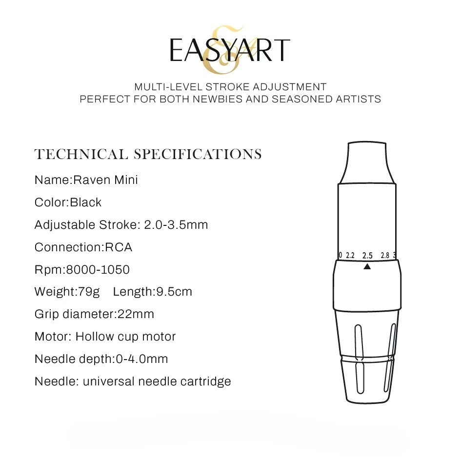 EASYART TG001 Raven Mini – Adjustable Stroke PMU Machine