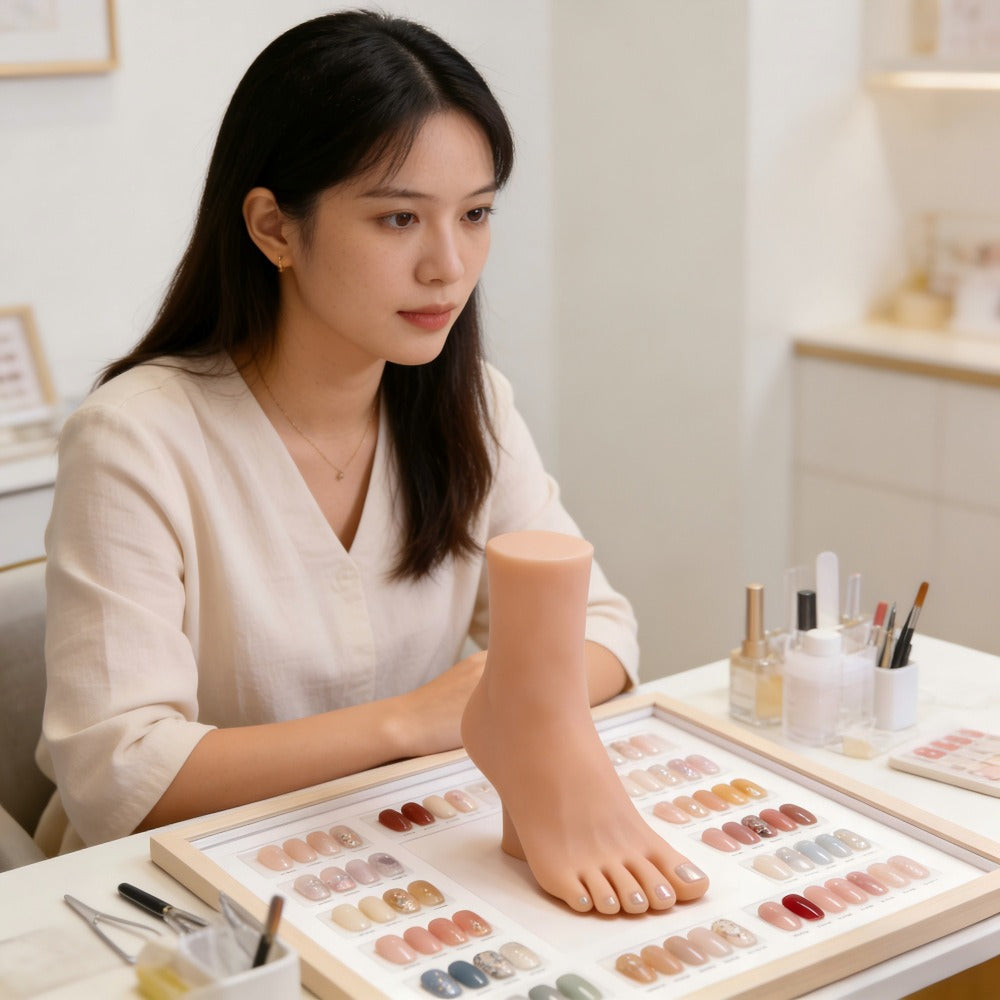 Realistic Female Foot Display Model for Nail Art, Pedicure Training & Jewelry Photography
