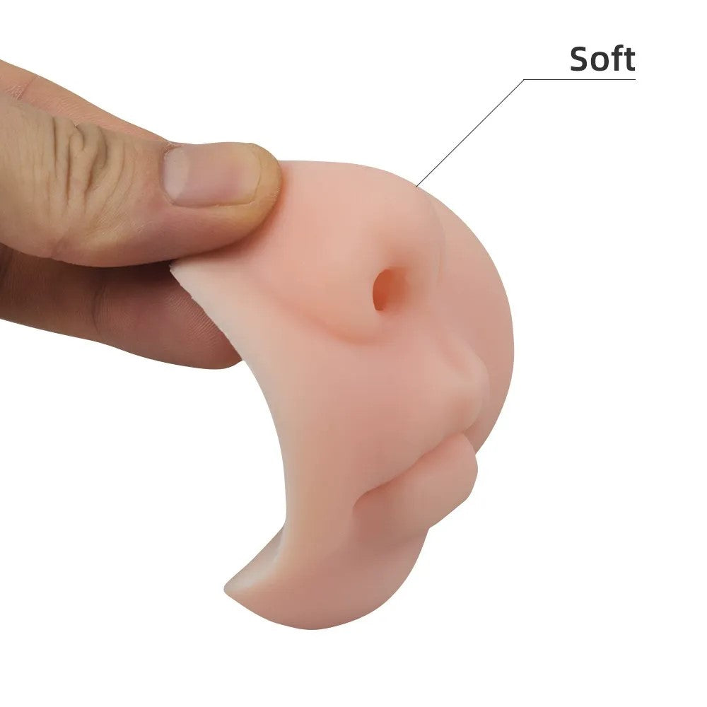 Silicone 3D Nose & Lips Practice Model – Realistic Training Tool for PMU, Makeup & Piercing Practice