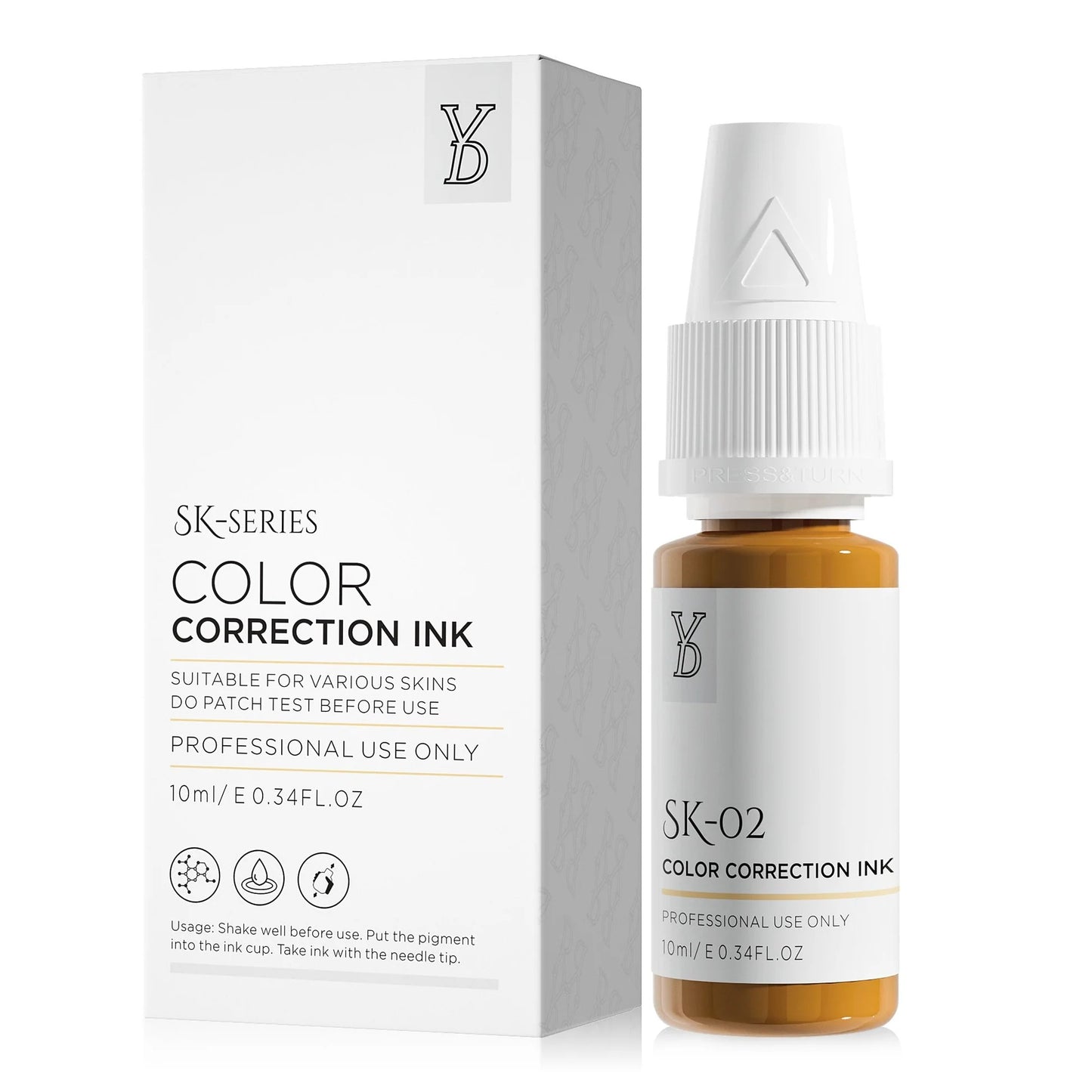 SK-02 YD Skin Camouflage Pigment – Golden Yellow Color Correction Ink 10ml