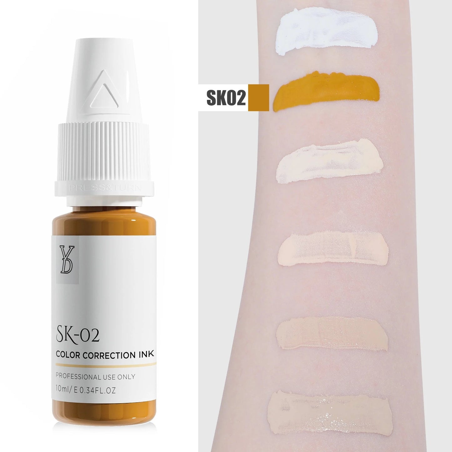SK-02 YD Skin Camouflage Pigment – Golden Yellow Color Correction Ink 10ml