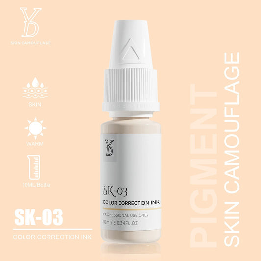 SK-03 YD Skin Camouflage Pigment 10ml – Warm Ivory Skin Tone Color Correction Ink
