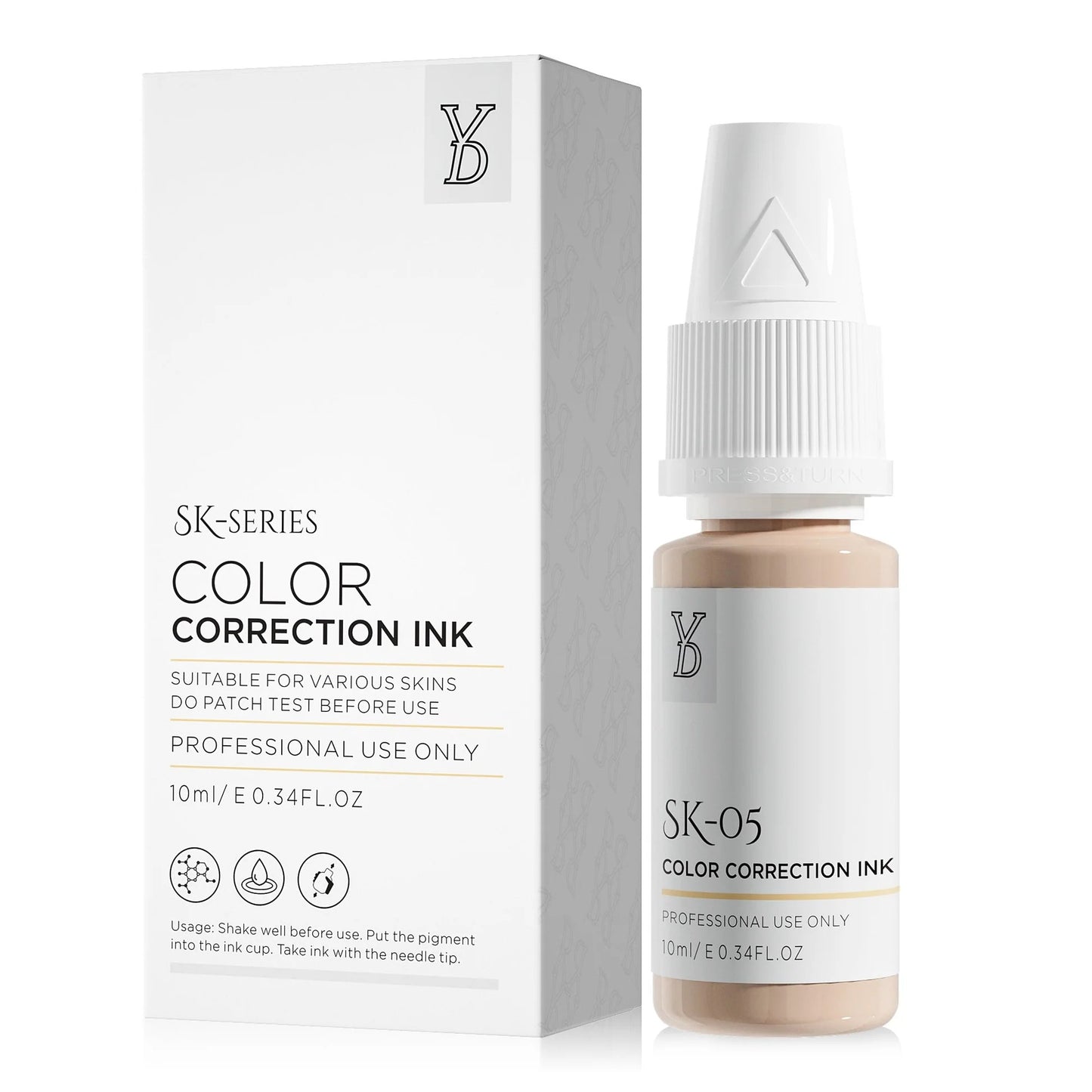 SK-05 YD Skin Camouflage Pigment 10ml – Light Warm Beige Color Correction Ink
