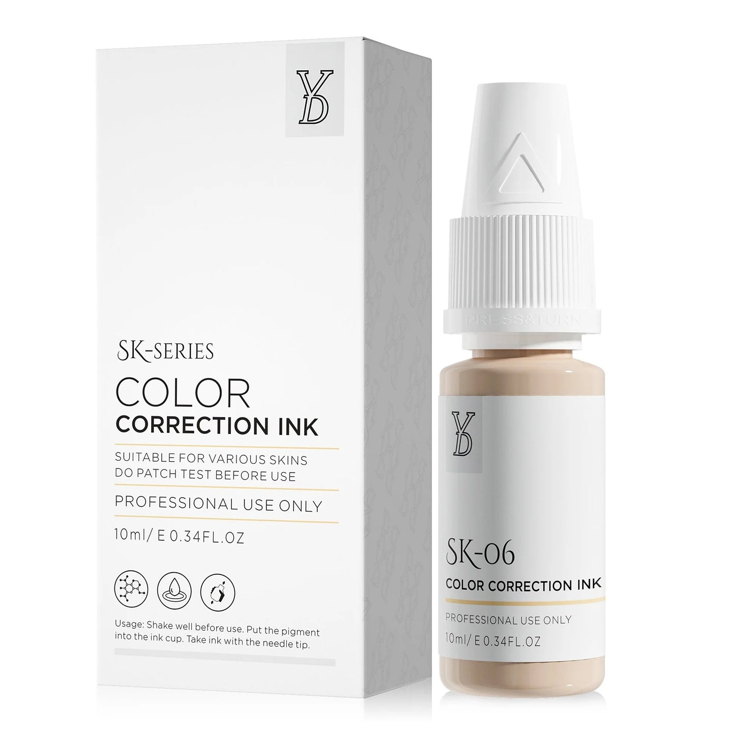 SK-06 YD Skin Camouflage Pigment 10ml – Light-Medium Warm Beige Color Correction Ink