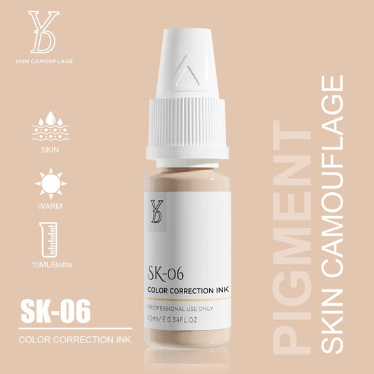 SK-06 YD Skin Camouflage Pigment 10ml – Light-Medium Warm Beige Color Correction Ink