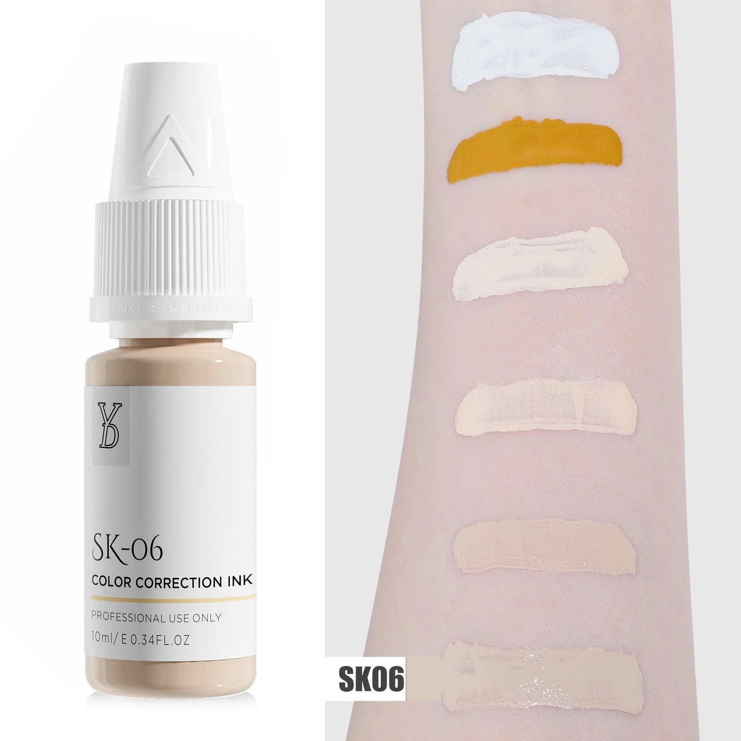 SK-06 YD Skin Camouflage Pigment 10ml – Light-Medium Warm Beige Color Correction Ink