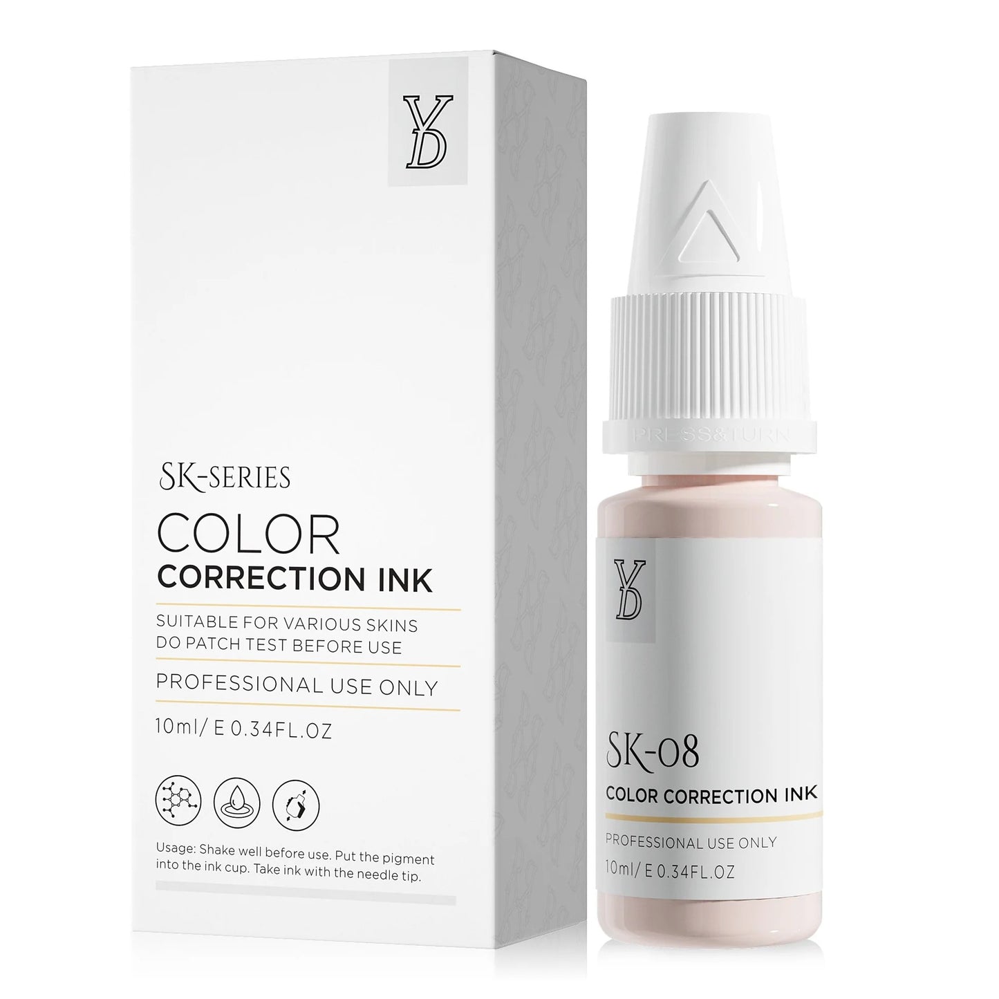 SK-08 YD Skin Camouflage Pigment 10ml – Very Light Cool Pink Beige Color Correction Ink