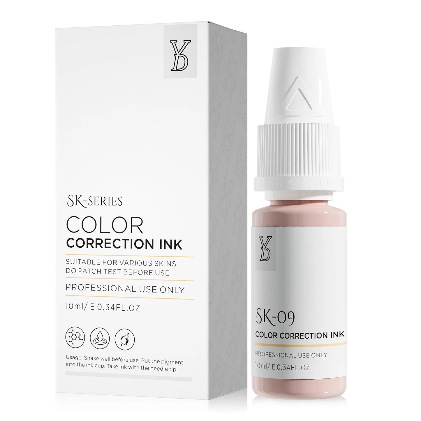 SK-09 YD Skin Camouflage Pigment 10ml – Light Cool Rosy Beige Color Correction Ink