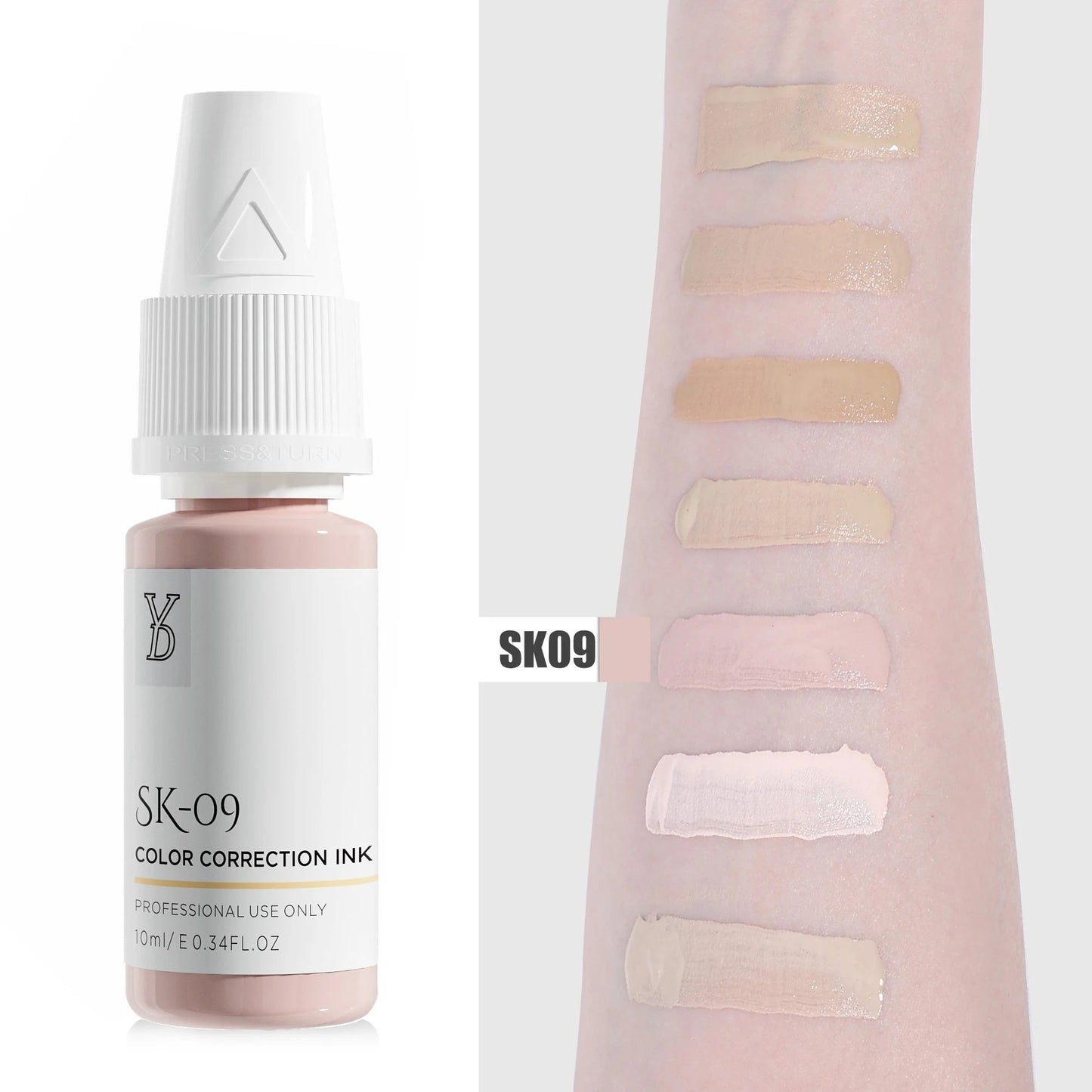 SK-09 YD Skin Camouflage Pigment 10ml – Light Cool Rosy Beige Color Correction Ink