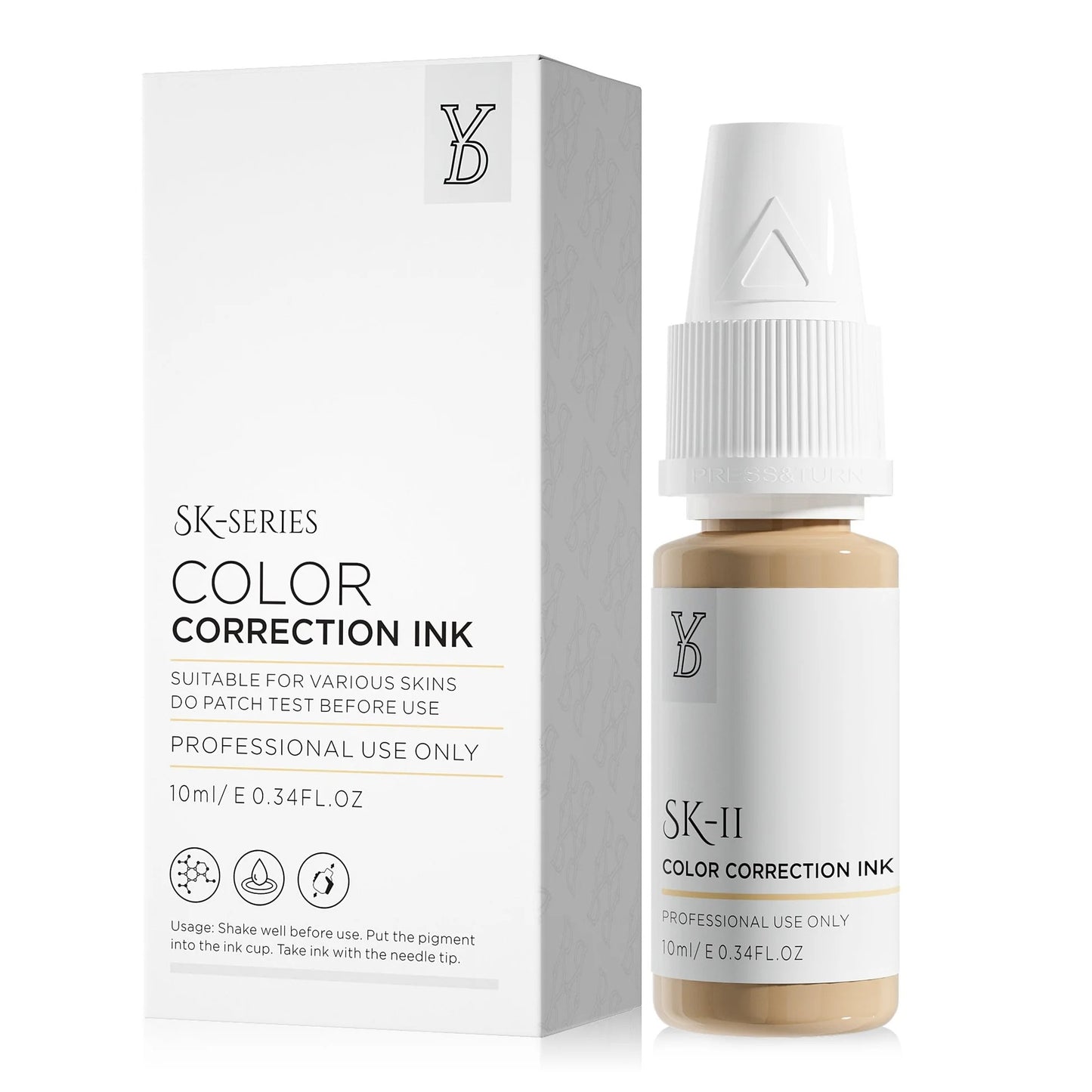 SK-11 YD Skin Camouflage Pigment 10ml – Medium Warm Golden Beige Color Correction Ink