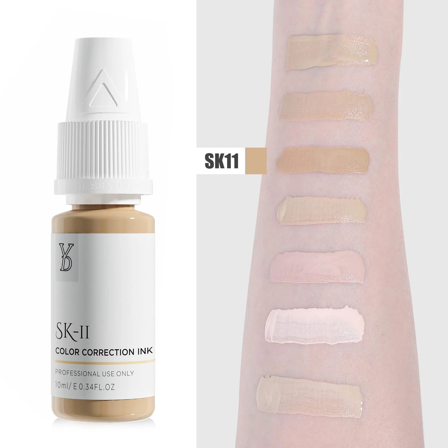 SK-11 YD Skin Camouflage Pigment 10ml – Medium Warm Golden Beige Color Correction Ink
