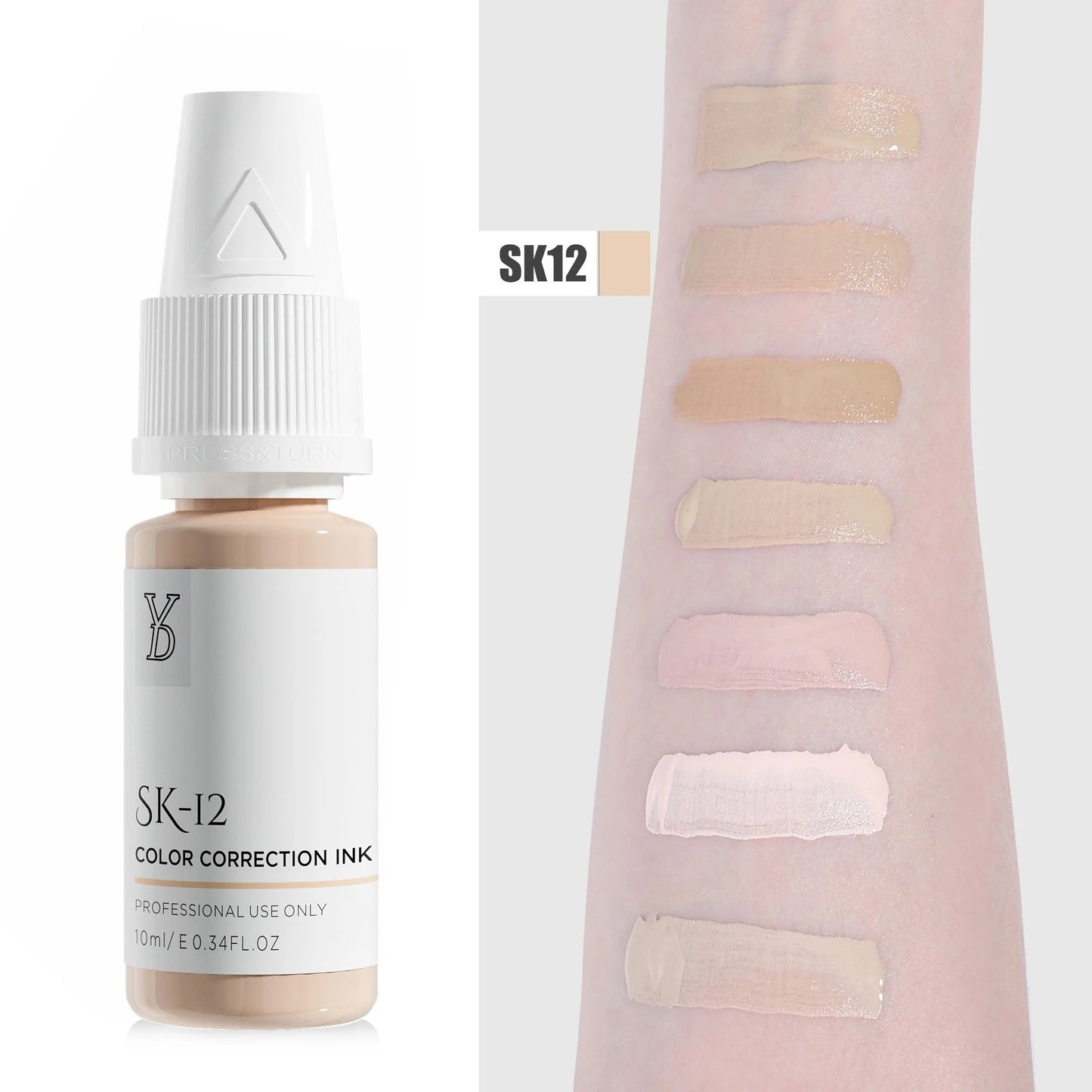 SK-12 YD Skin Camouflage Pigment 10ml – Medium Warm Peach Beige Color Correction Ink