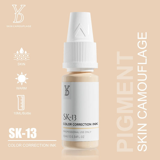 SK-13 YD Skin Camouflage Pigment 10ml – Light-Medium Warm Ivory Beige Color Correction Ink