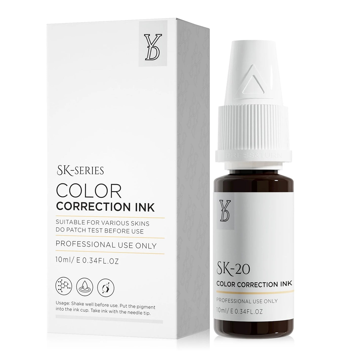 SK-20 YD Skin Camouflage Pigment 10ml – Deepest Cool Brown Color Correction Ink