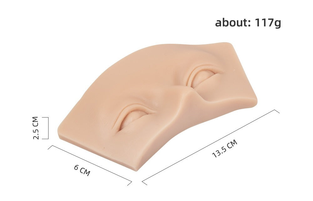Silicone 3D Brow & Eye Practice Skin — Realistic Training Tool for PMU & Microblading Artists