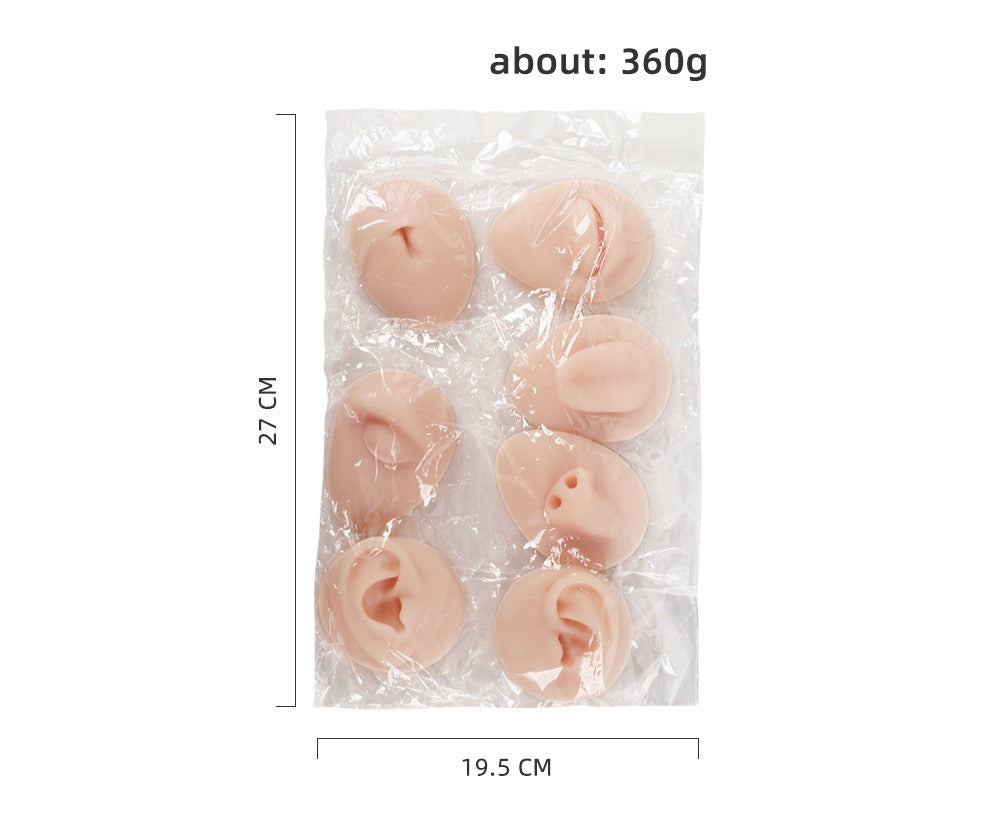 Silicone Facial Features Practice Model – 7-Piece Set
