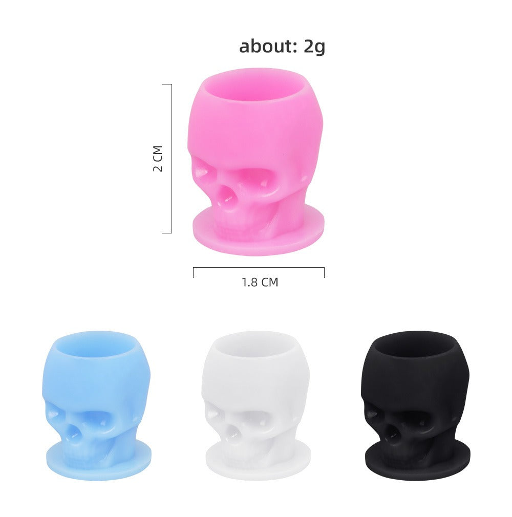 Skull Pigment Cups – PMU Tattoo Ink & Lash Adhesive Holder Cups