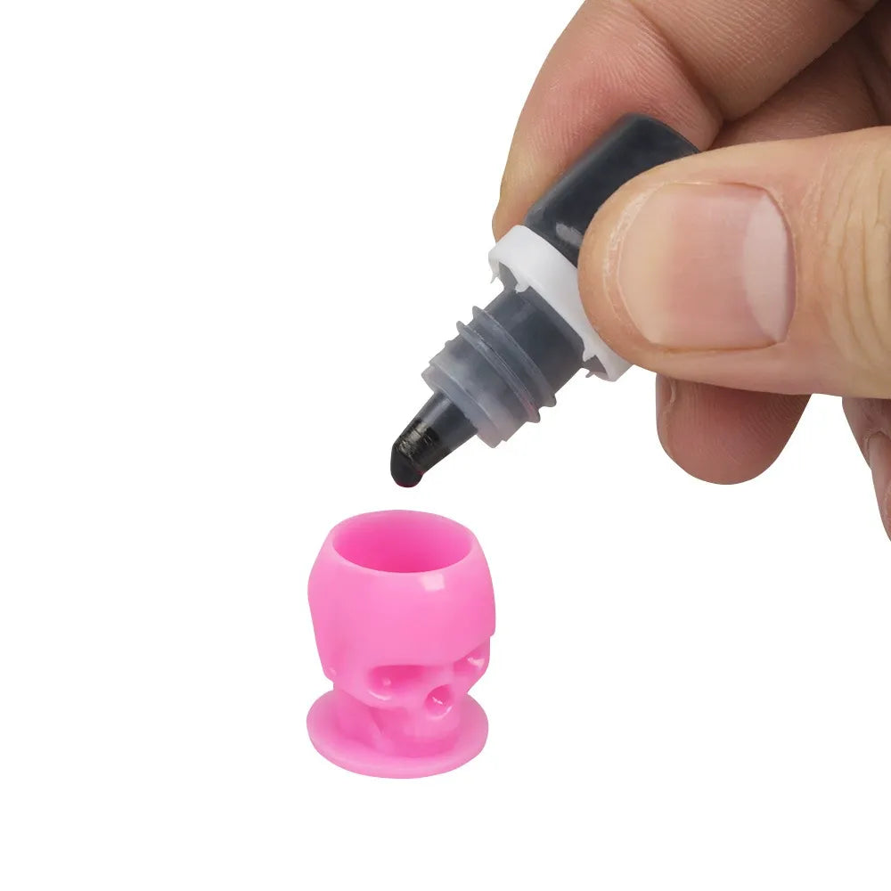 Skull Pigment Cups – PMU Tattoo Ink & Lash Adhesive Holder Cups