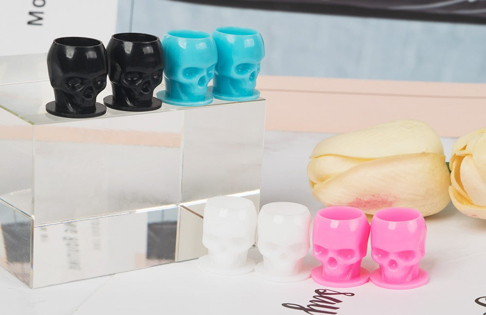 Skull Pigment Cups – PMU Tattoo Ink & Lash Adhesive Holder Cups