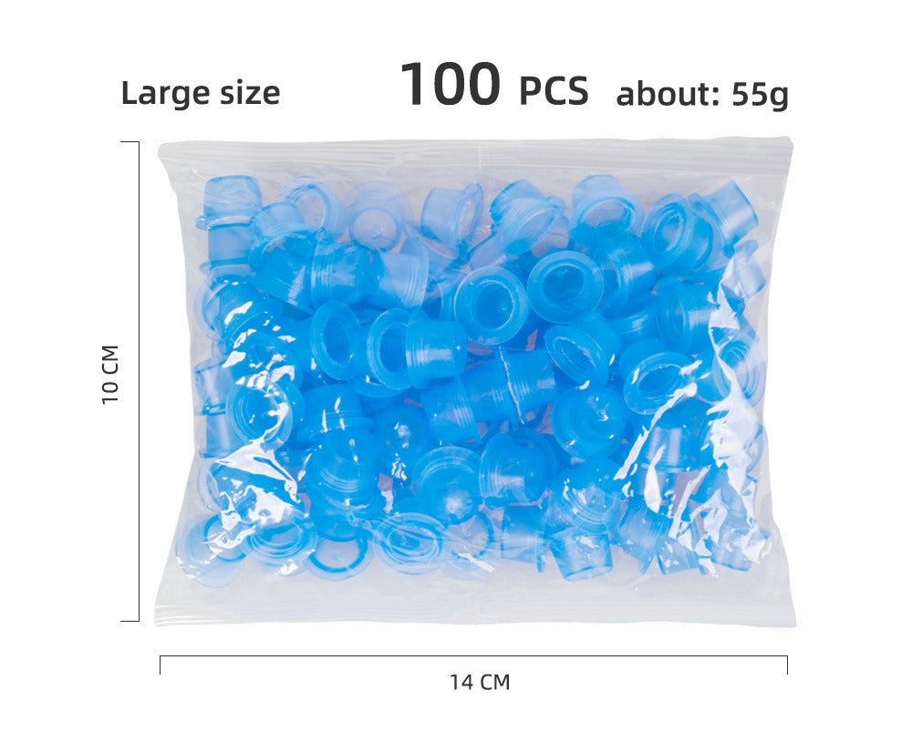Soft Silicone Blue Flat-Bottom Pigment Cups – Small & Large PMU Ink Cups