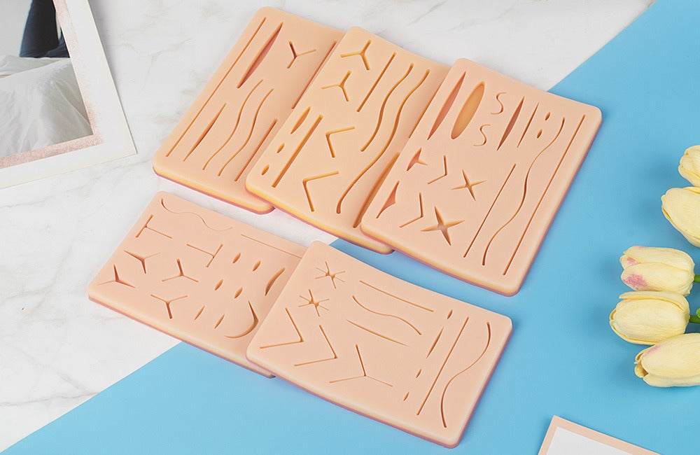 Suture Practice Silicone Skin Pads | Wound Closure Training Module Set (5 Models)