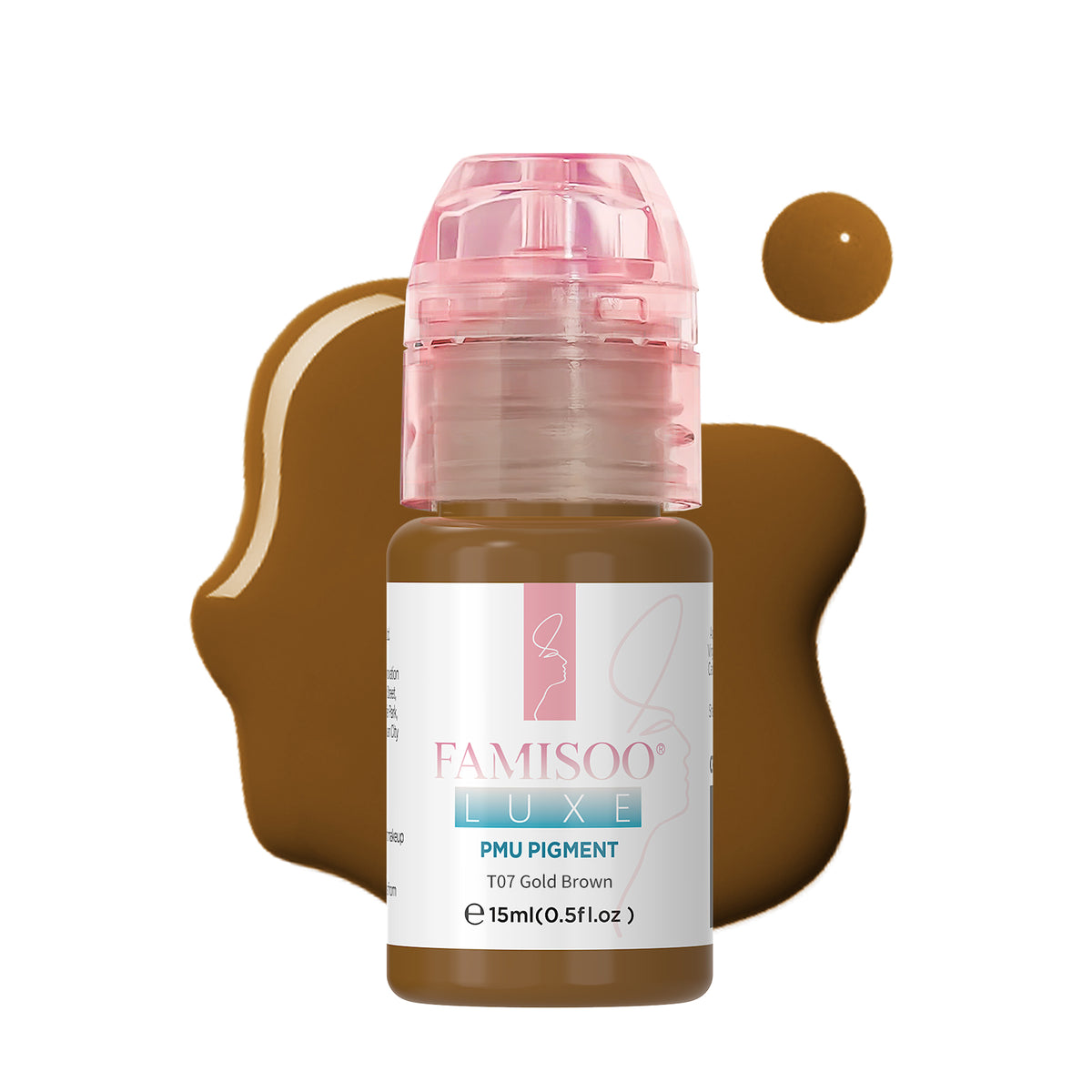 FAMISOO® LUXE Rose Professional PMU Pigment 15ml – Liquid & Cream Colors for Brows, Lips & Eyeliner
