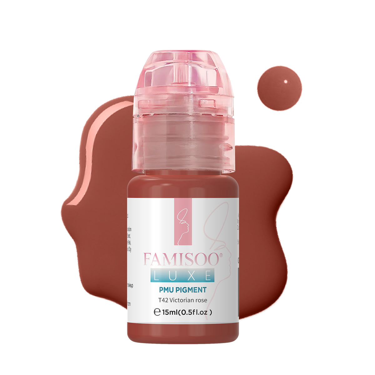 FAMISOO® LUXE Rose Professional PMU Pigment 15ml – Liquid & Cream Colors for Brows, Lips & Eyeliner