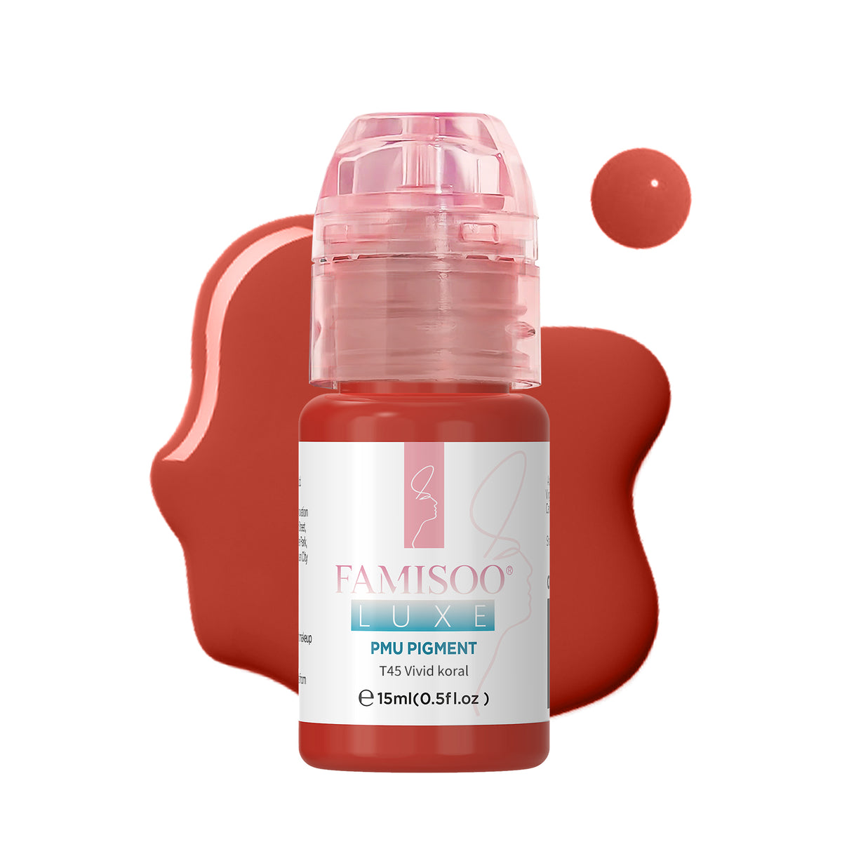 FAMISOO® LUXE Rose Professional PMU Pigment 15ml – Liquid & Cream Colors for Brows, Lips & Eyeliner