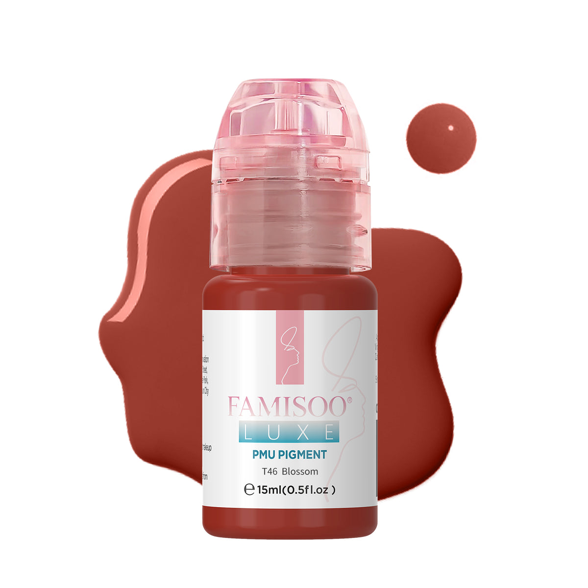 FAMISOO® LUXE Rose Professional PMU Pigment 15ml – Liquid & Cream Colors for Brows, Lips & Eyeliner