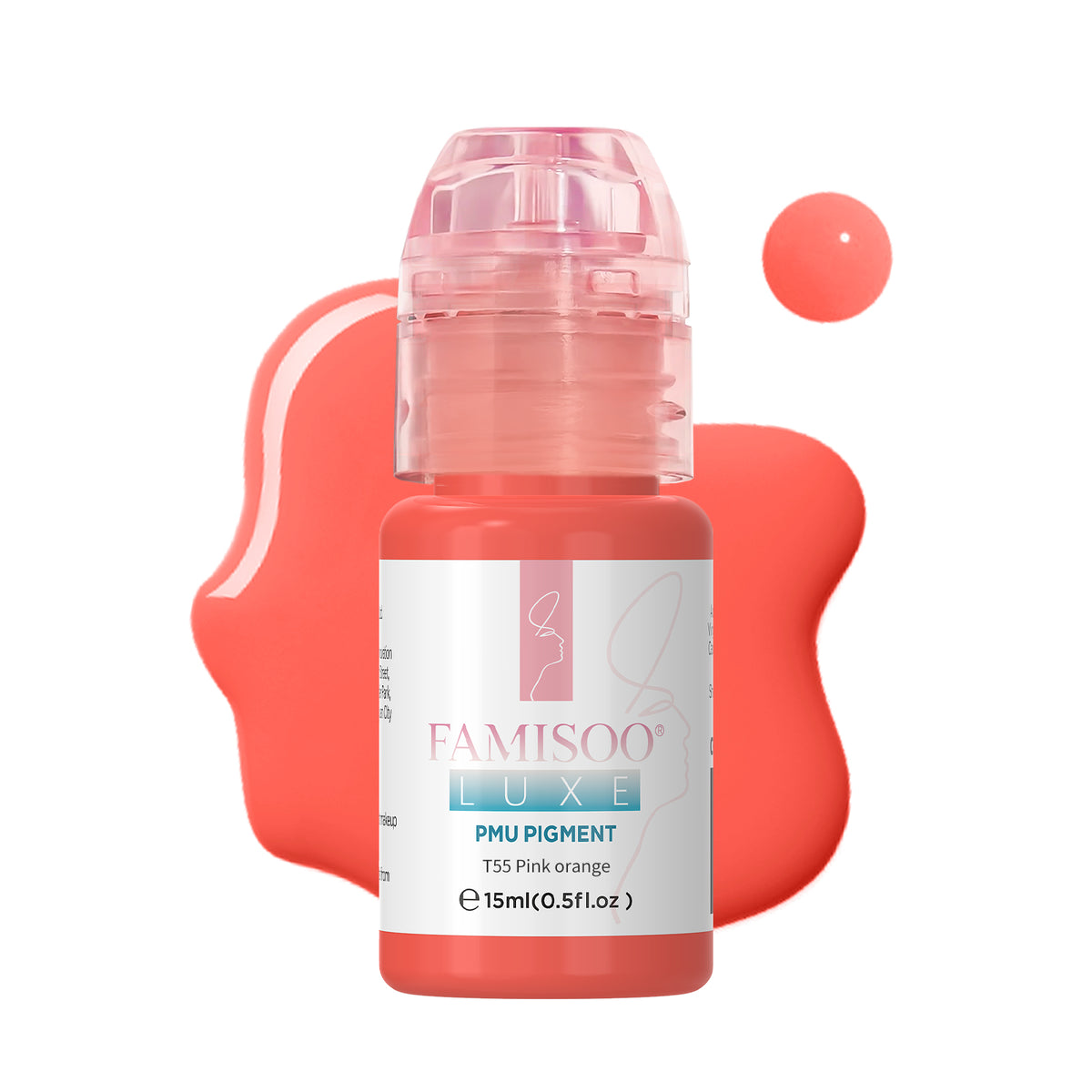 FAMISOO® LUXE Rose Professional PMU Pigment 15ml – Liquid & Cream Colors for Brows, Lips & Eyeliner