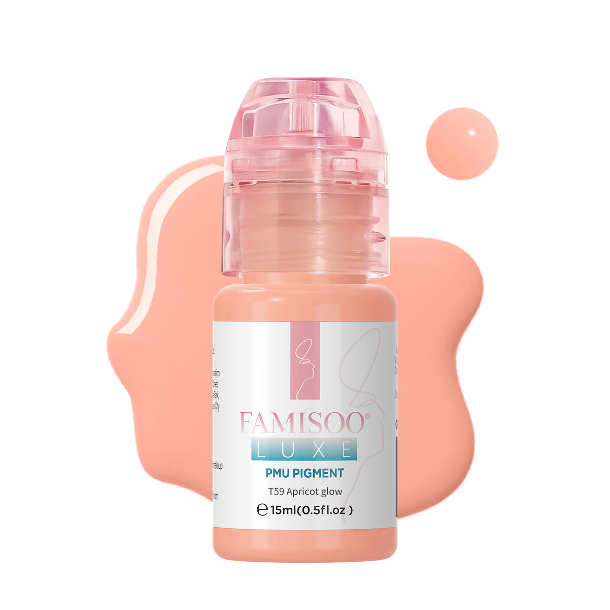 FAMISOO® LUXE Rose Professional PMU Pigment 15ml – Liquid & Cream Colors for Brows, Lips & Eyeliner