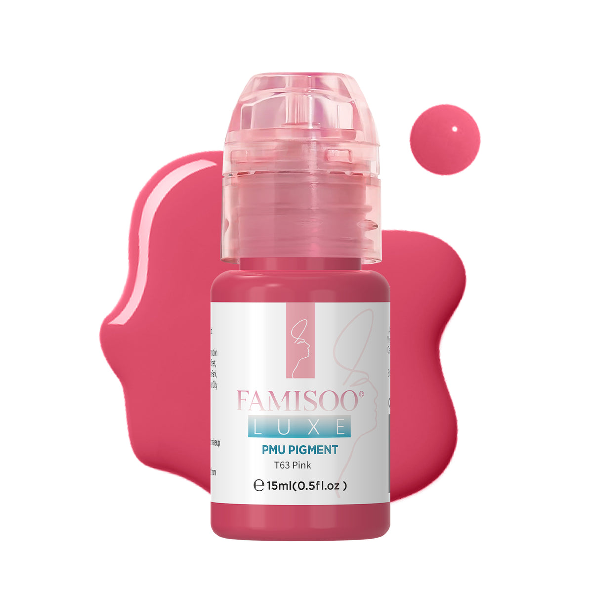 FAMISOO® LUXE Rose Professional PMU Pigment 15ml – Liquid & Cream Colors for Brows, Lips & Eyeliner