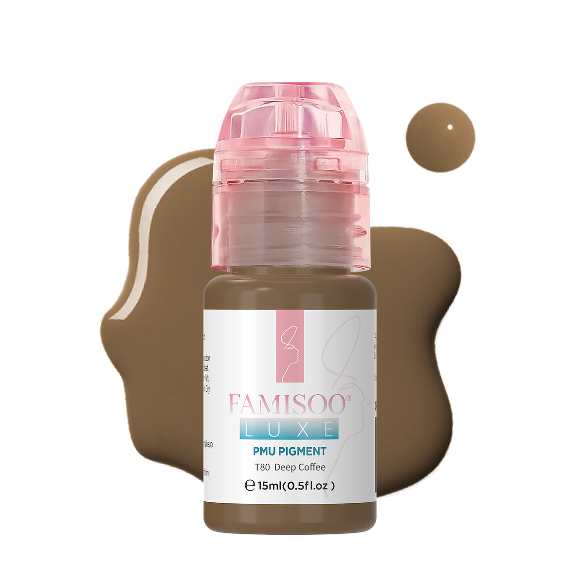 FAMISOO® LUXE Rose Professional PMU Pigment 15ml – Liquid & Cream Colors for Brows, Lips & Eyeliner