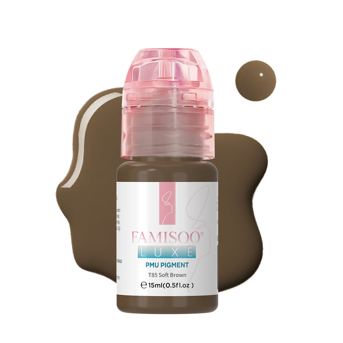 FAMISOO® LUXE Rose Professional PMU Pigment 15ml – Liquid & Cream Colors for Brows, Lips & Eyeliner