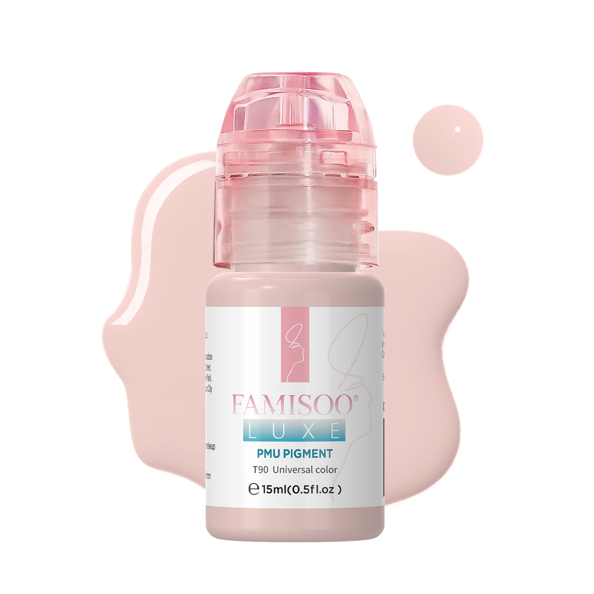 FAMISOO® LUXE Rose Professional PMU Pigment 15ml – Liquid & Cream Colors for Brows, Lips & Eyeliner