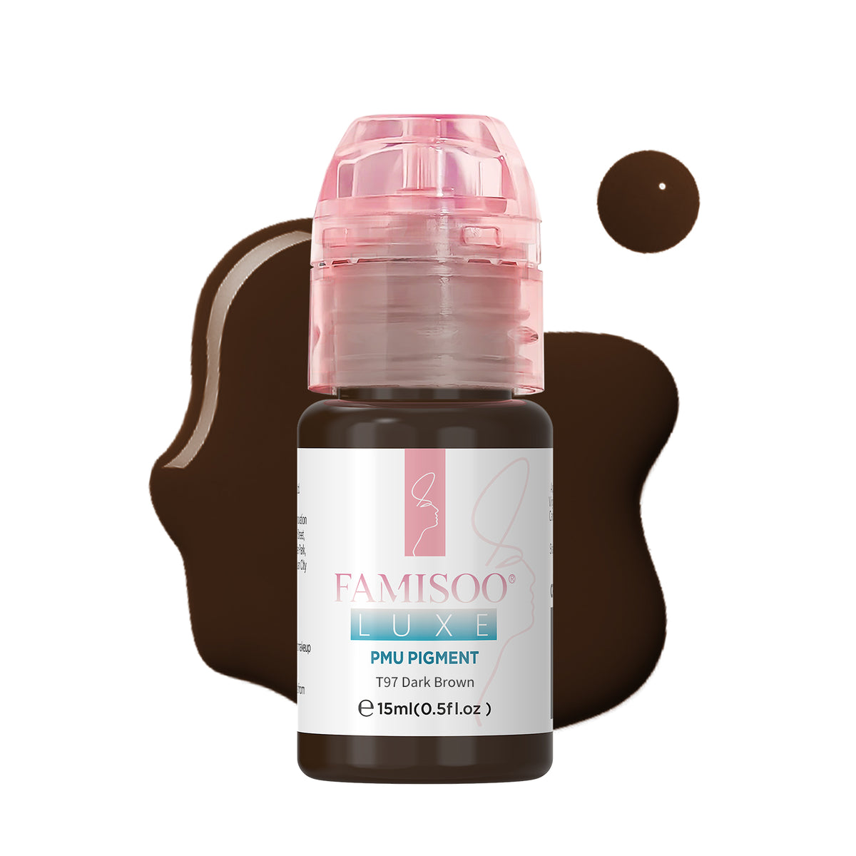 FAMISOO® LUXE Rose Professional PMU Pigment 15ml – Liquid & Cream Colors for Brows, Lips & Eyeliner