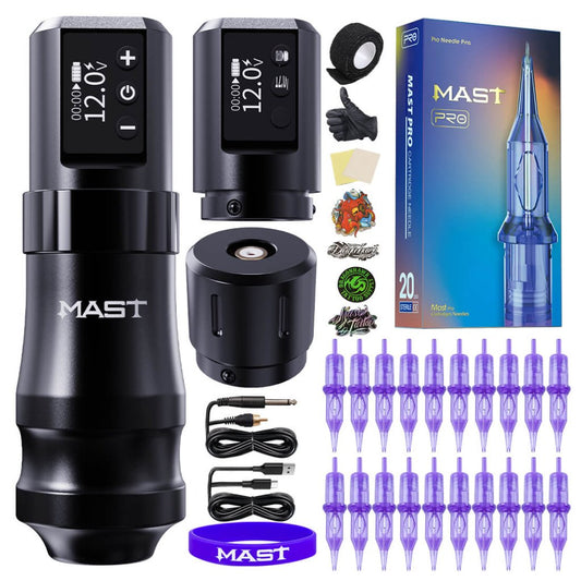 Mast Mini Wireless Tattoo Machine Professional Bundle - Free Shipping