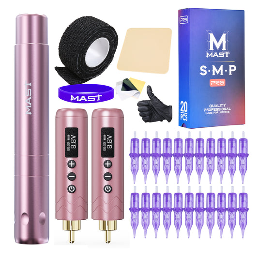 Kit de máquina de tatuaje inalámbrico Mast Tour Air Paquete avanzado (2 baterías ver.)