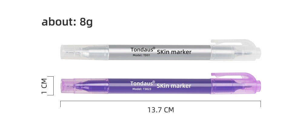 Tondaus Professional PMU Skin Marker Pen – 0.5mm / 1.0mm Single & Dual Tip Mapping Pens