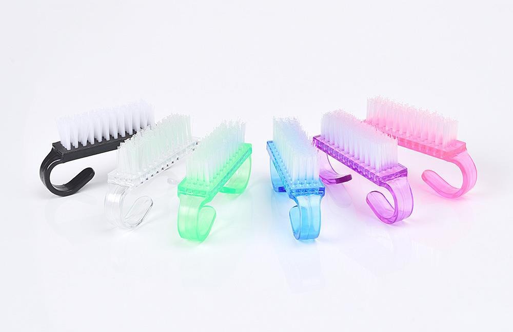 Translucent Nail Cleaning Brush – Mini Horn Handle Nail Brush for Manicure & Beauty Care