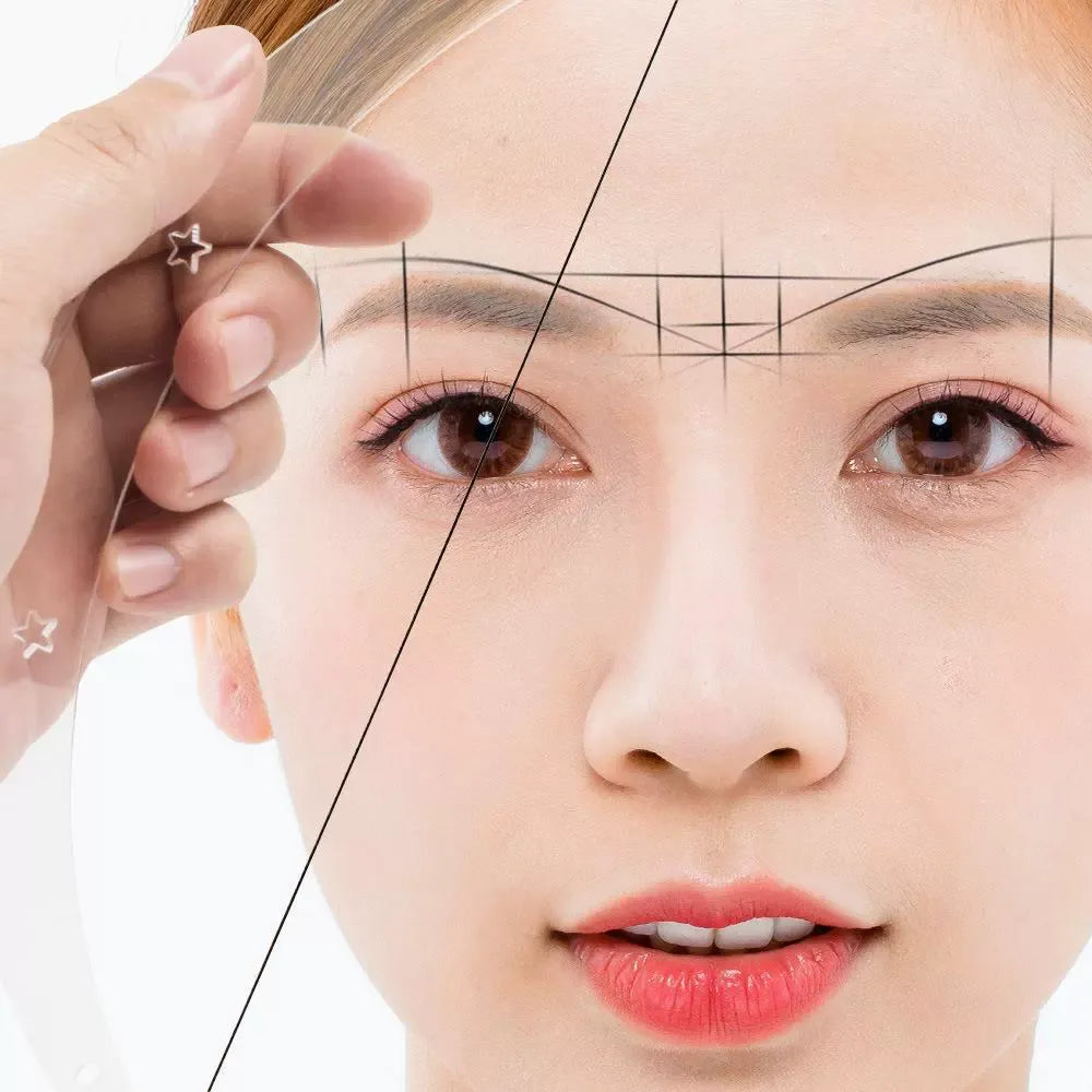 Transparent Acrylic Eyebrow Mapping Ruler – Professional Symmetry Tool for PMU Artists