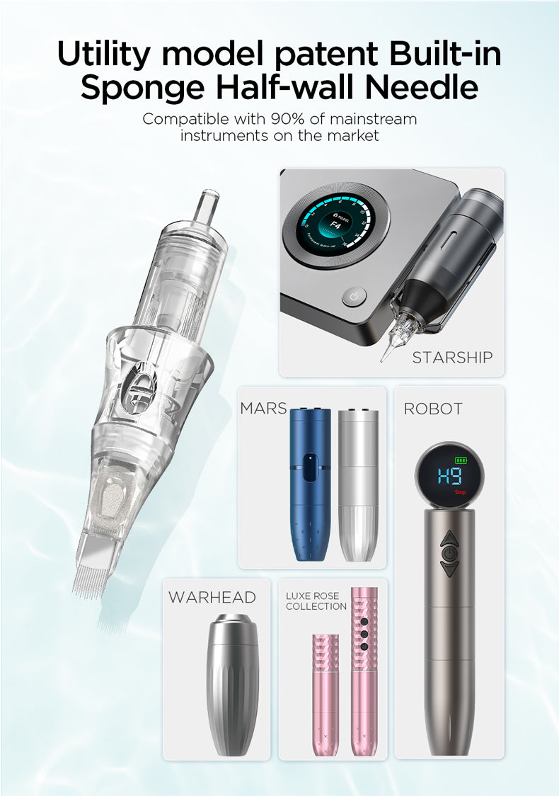 V6 Universal Needle Cartridge – 0.18 Ultra-Fine UX14/0.18-ST (10PCS/Box)