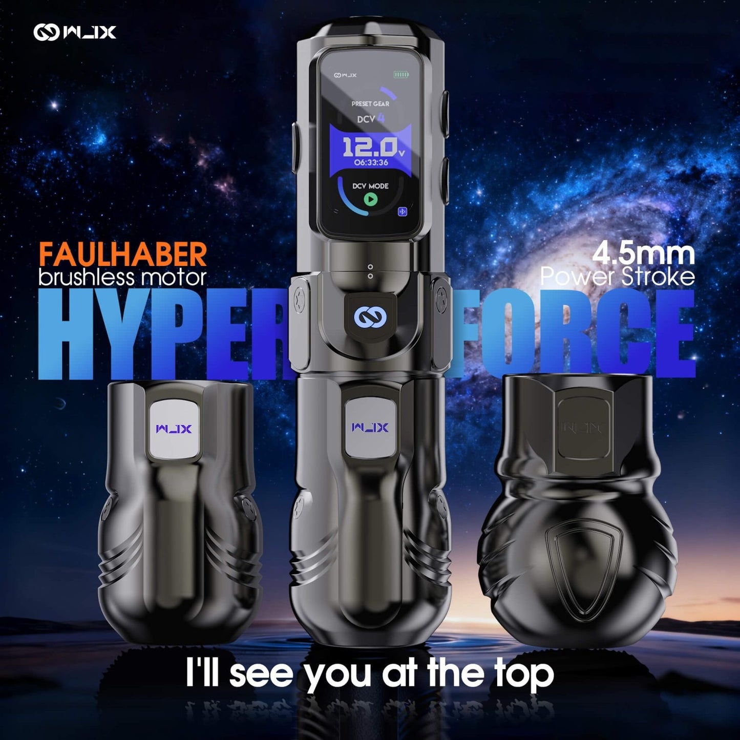 WJX HyperForce Wireless Tattoo Machine Pen Kit | 4.5mm Power Stroke Professional Tattoo Pen with FAULHABER Brushless Motor - Free Shipping