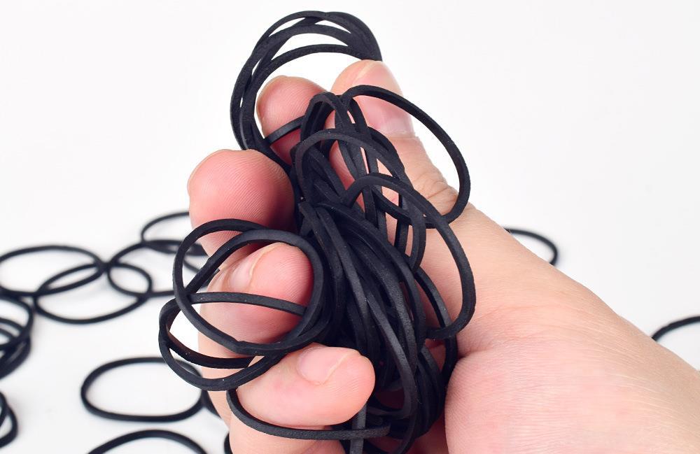 Wide Black Rubber Bands – Durable & Multi-Purpose Elastic Loops - 5 Bags