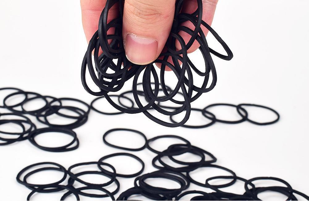 Wide Black Rubber Bands – Durable & Multi-Purpose Elastic Loops - 5 Bags